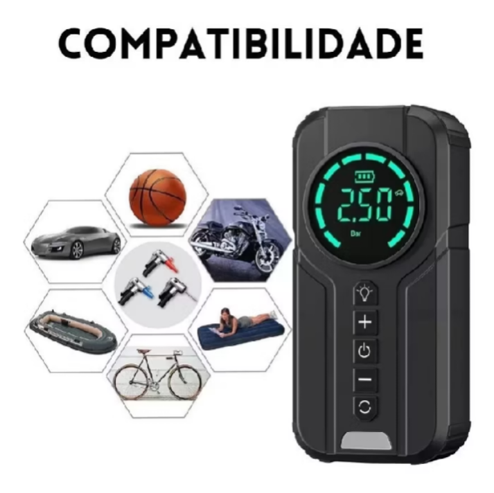 Mini Compressor de Ar Portatil Recarregavél Digital USB Calibrador Pneu Env io Imediato — foto 8